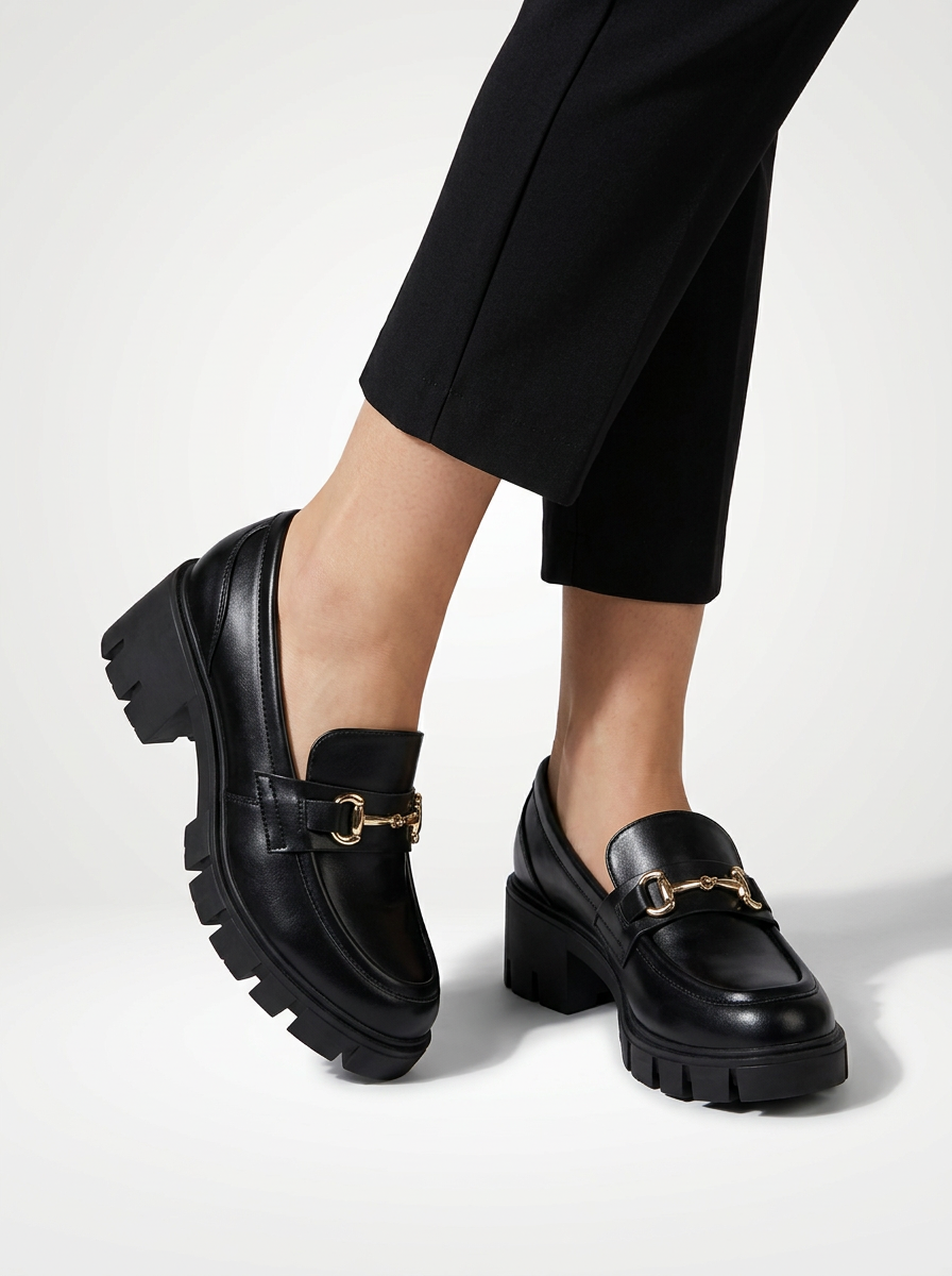 Women's Chunky Platform Round Toe Loafers