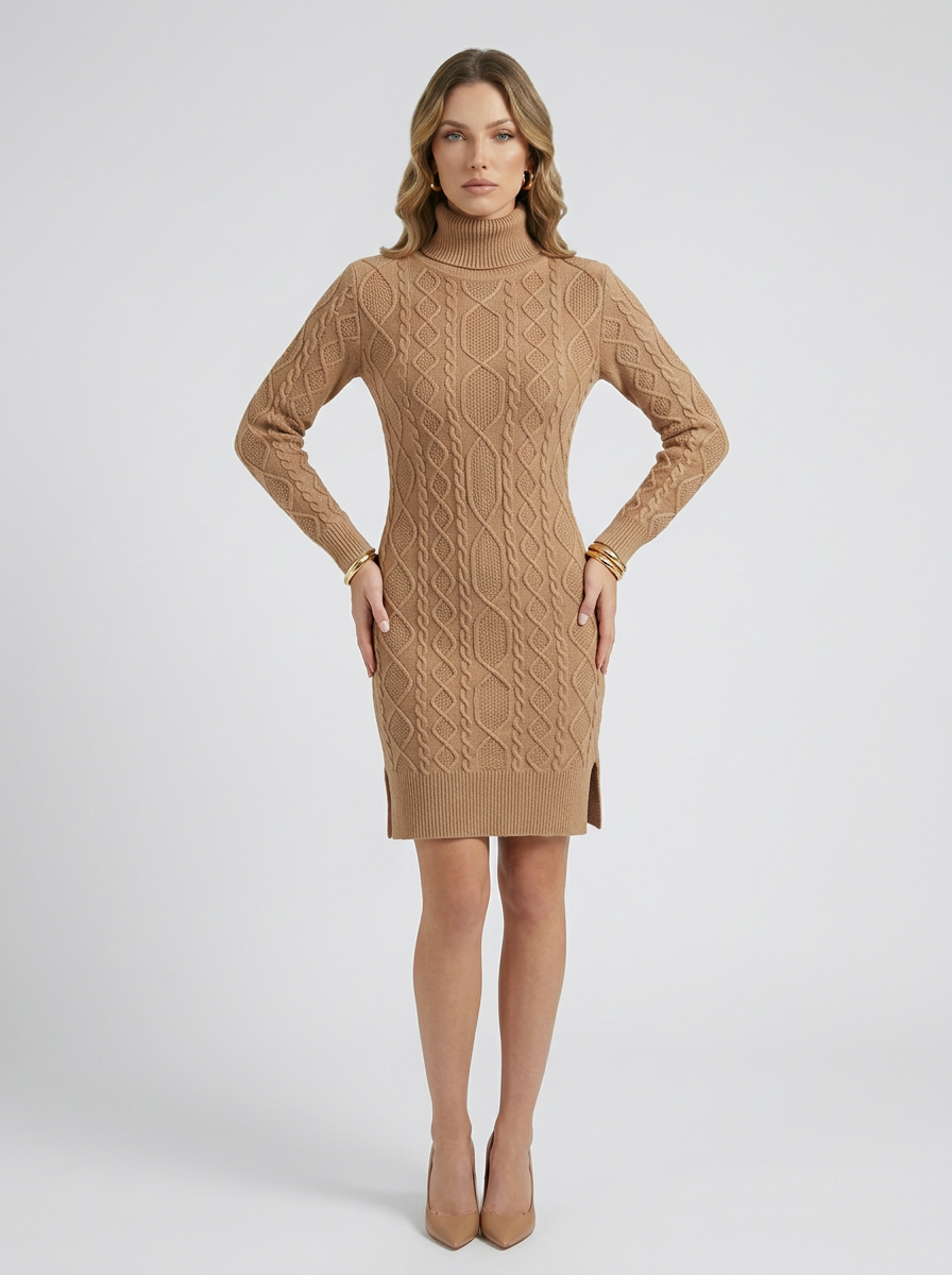 Women's A-Line Knit Sweater Mini Dress