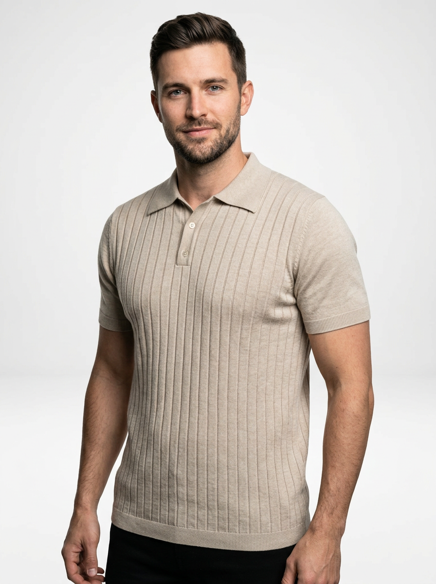 Men’s Ribbed Cotton Polo Tee