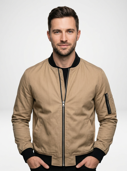 Men’s Tailored Zip Front Bomber Jacket