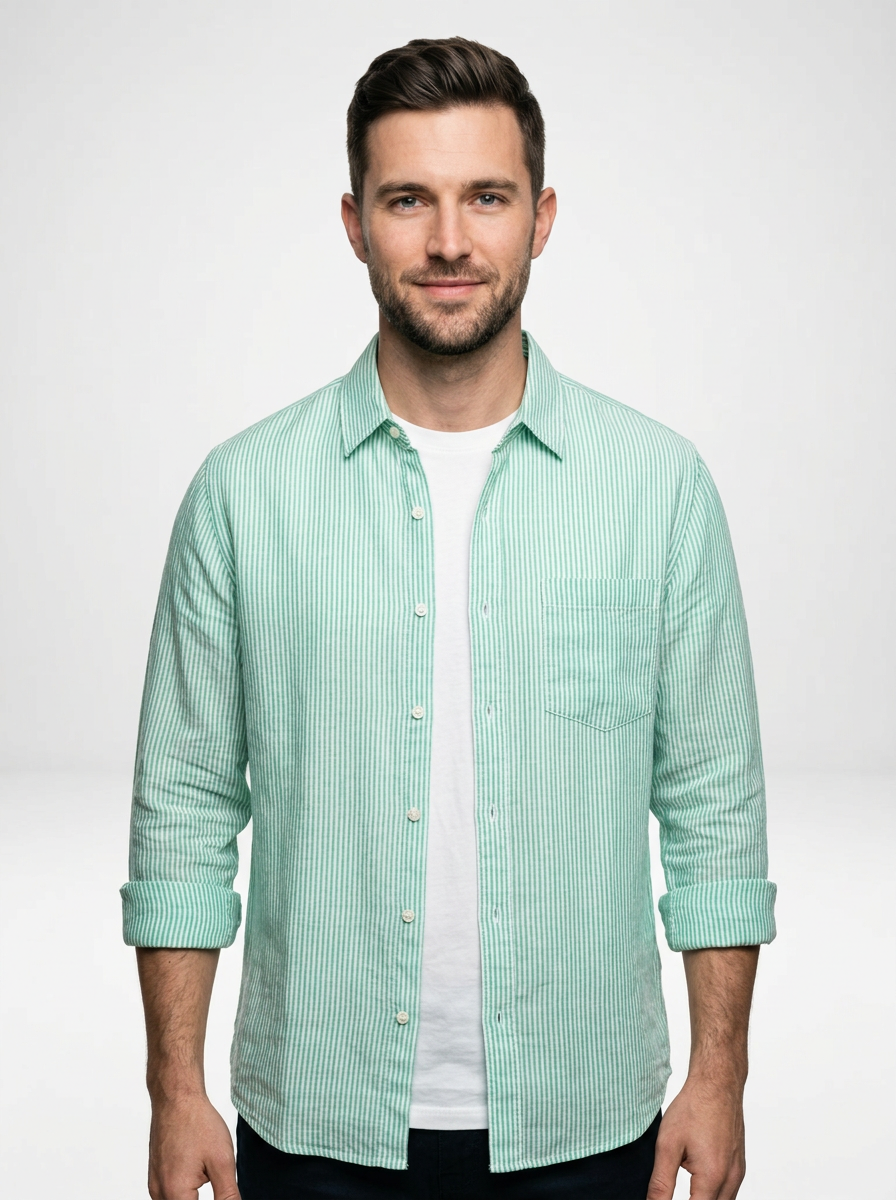 Lightweight Striped Linen Summer Shirt