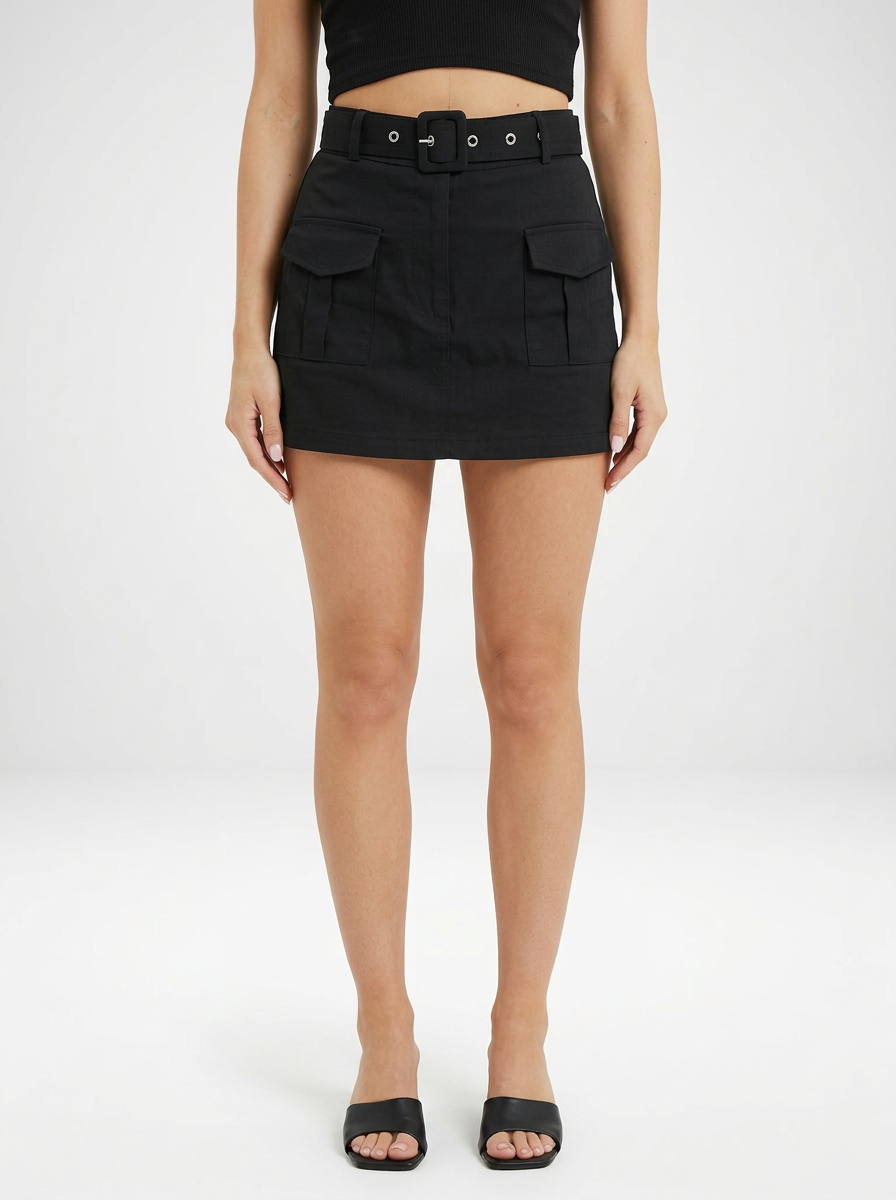 High Waisted Structured Mini Skirt for Women