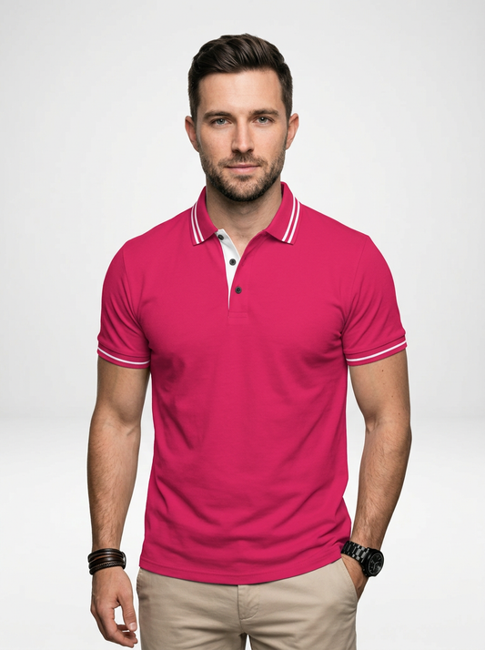 Elegant Contemporary Men’s Short-Sleeve Business Polo Shirt