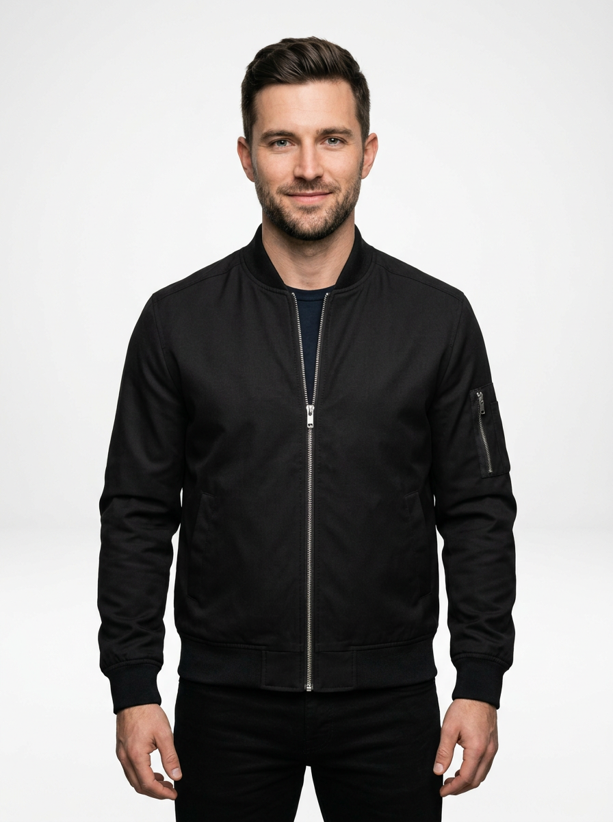 Men’s Tailored Zip Front Bomber Jacket