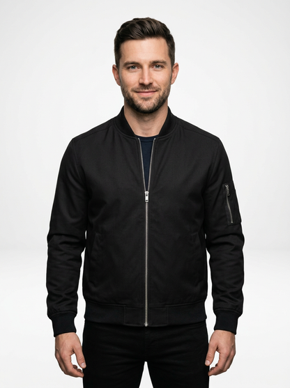 Men’s Tailored Zip Front Bomber Jacket