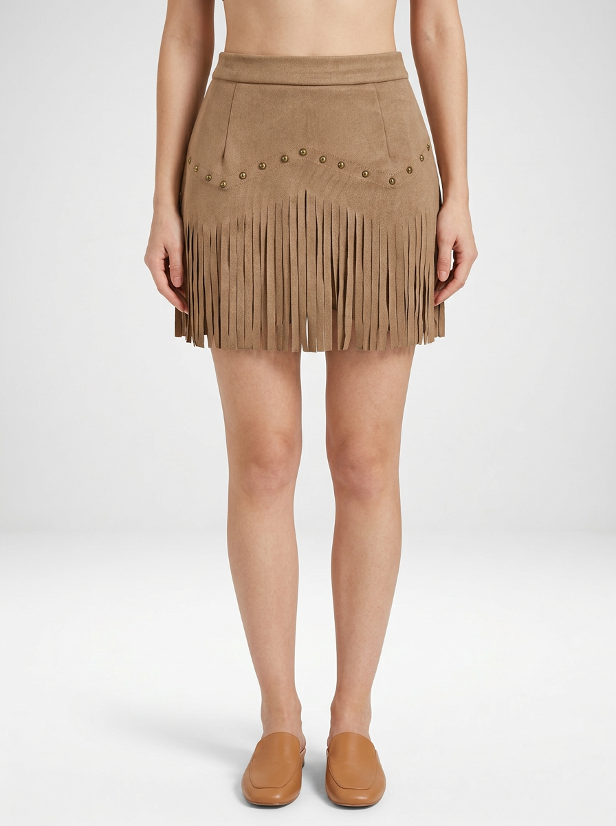 Suede A-Line Mini Skirt