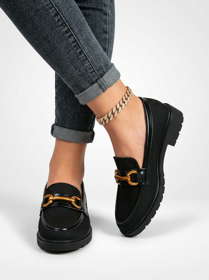 Women's Metal Accent Round Toe Loafers