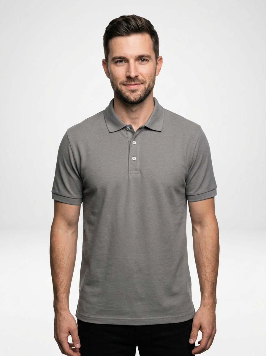 Cotton Blend Polo Shirt for Men with Athletic Fit