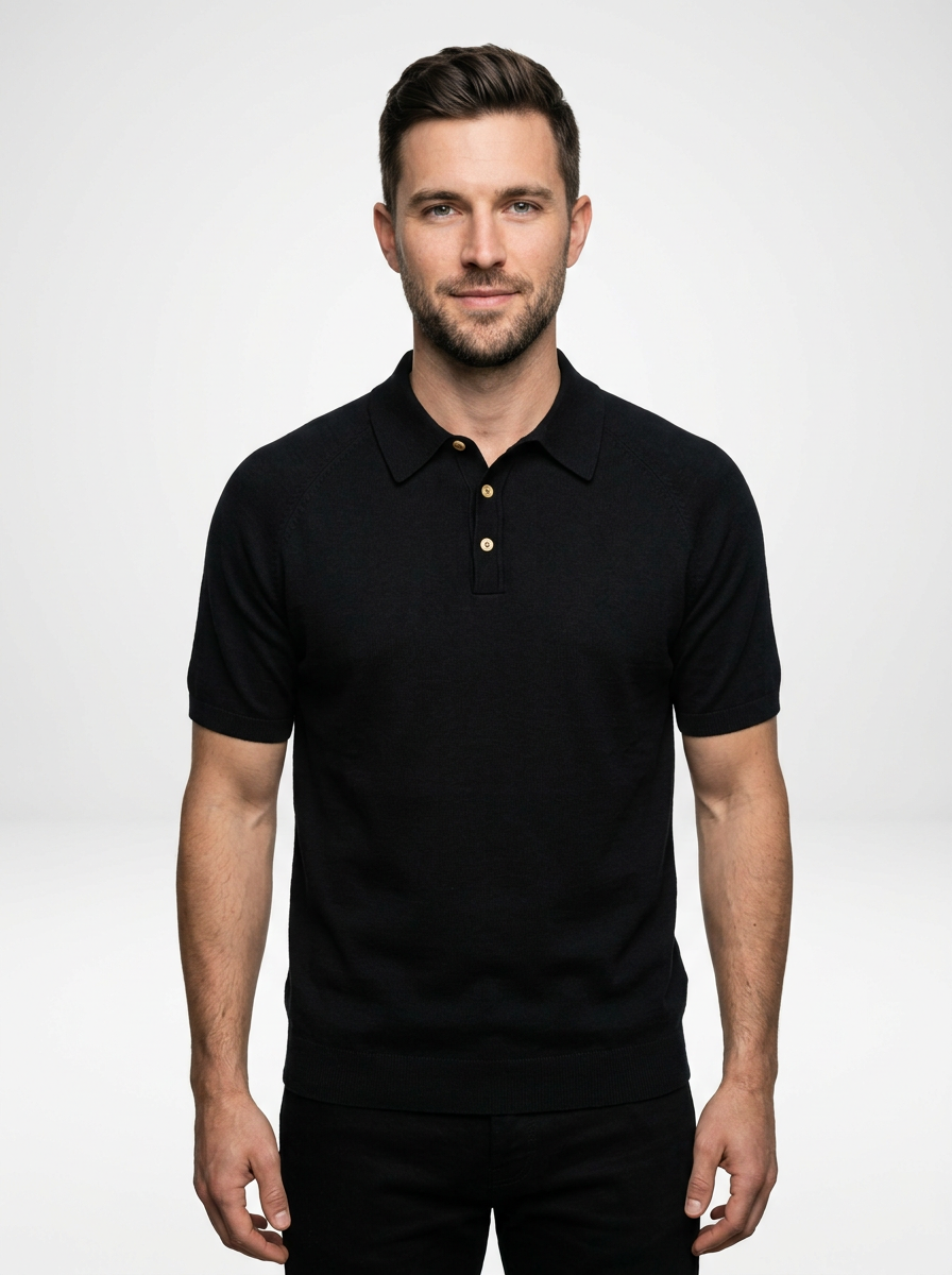 Men’s Breathable Knit Polo Shirt