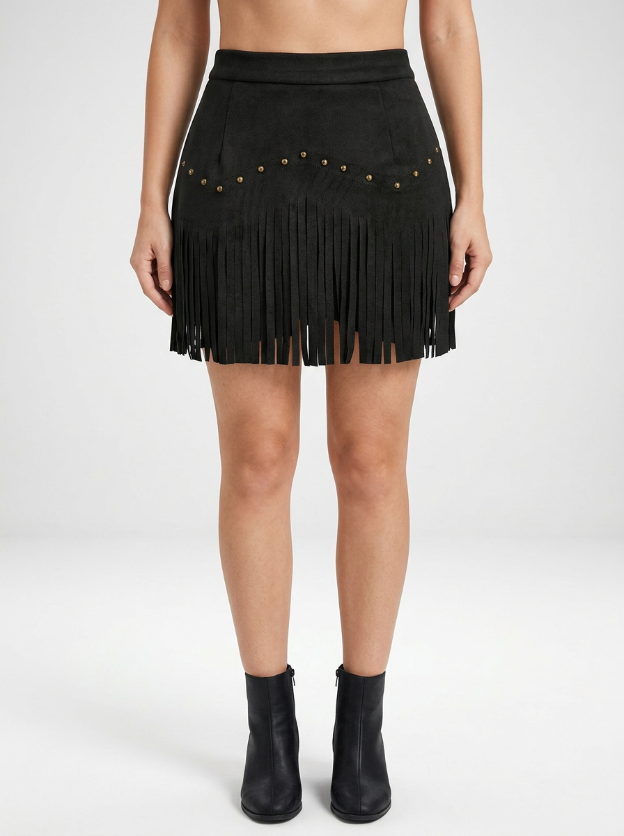 Suede A-Line Mini Skirt