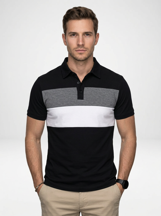 Men’s Contemporary Contrast Short-Sleeve Polo Shirt