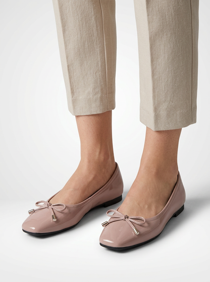 Women's Square Toe Bow Slip-On Flats