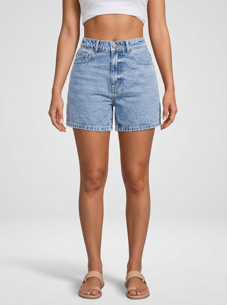 High Waist Denim Jeans Shorts for Women Loose Fit