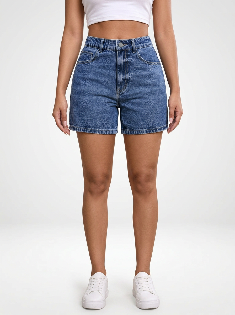 High Waist Denim Jeans Shorts for Women Loose Fit