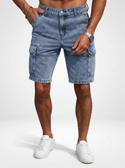 Men’s Cargo Denim Jeans Shorts Regular Fit