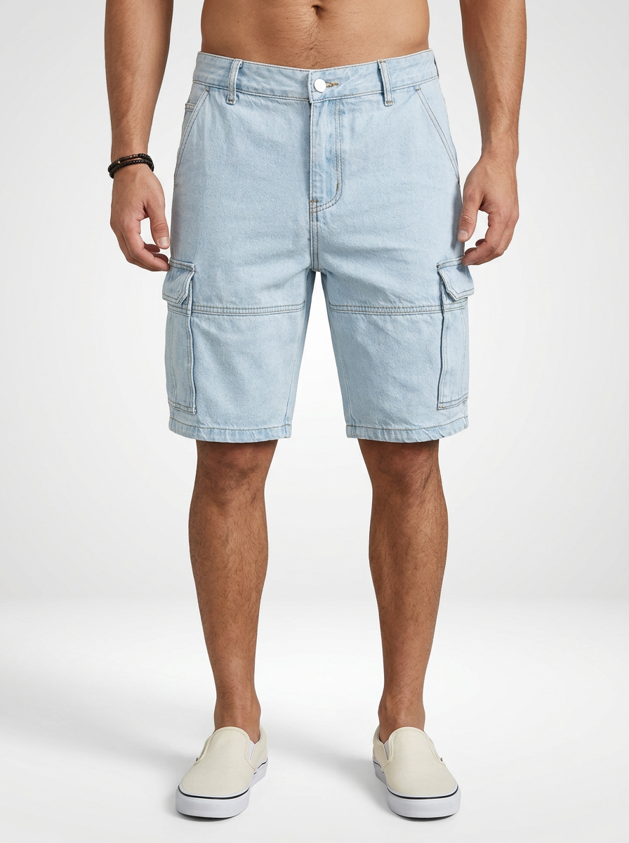 Men’s Cargo Denim Jeans Shorts Regular Fit