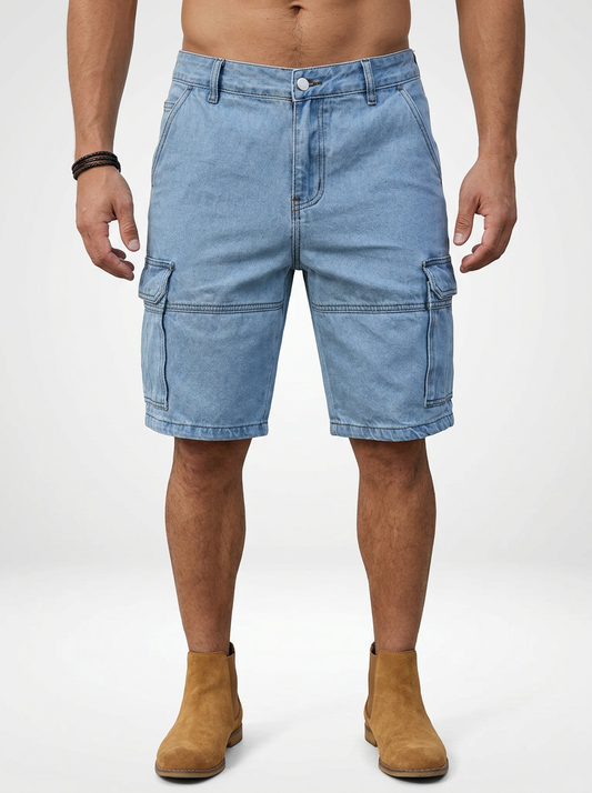 Men’s Cargo Denim Jeans Shorts Regular Fit