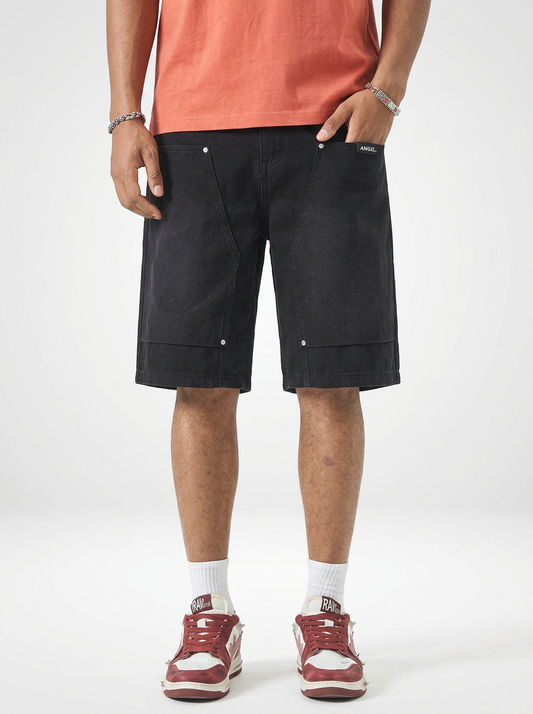 Men’s Raw Hem Denim Jeans Shorts Regular Fit