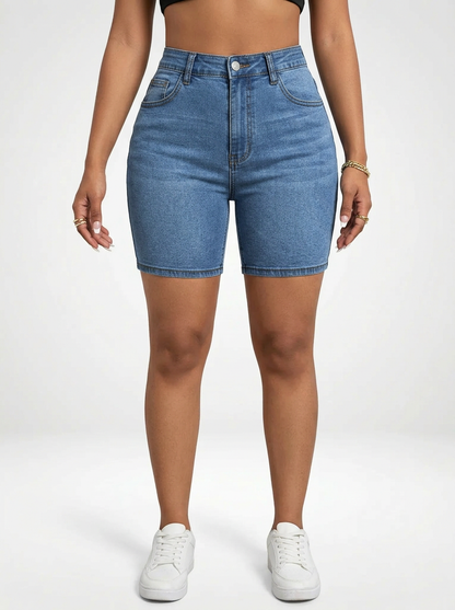 Skinny Fit Denim Jeans Bermuda Shorts for Women Stretch Fabric