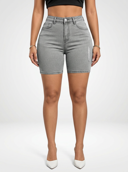 Skinny Fit Denim Jeans Bermuda Shorts for Women Stretch Fabric