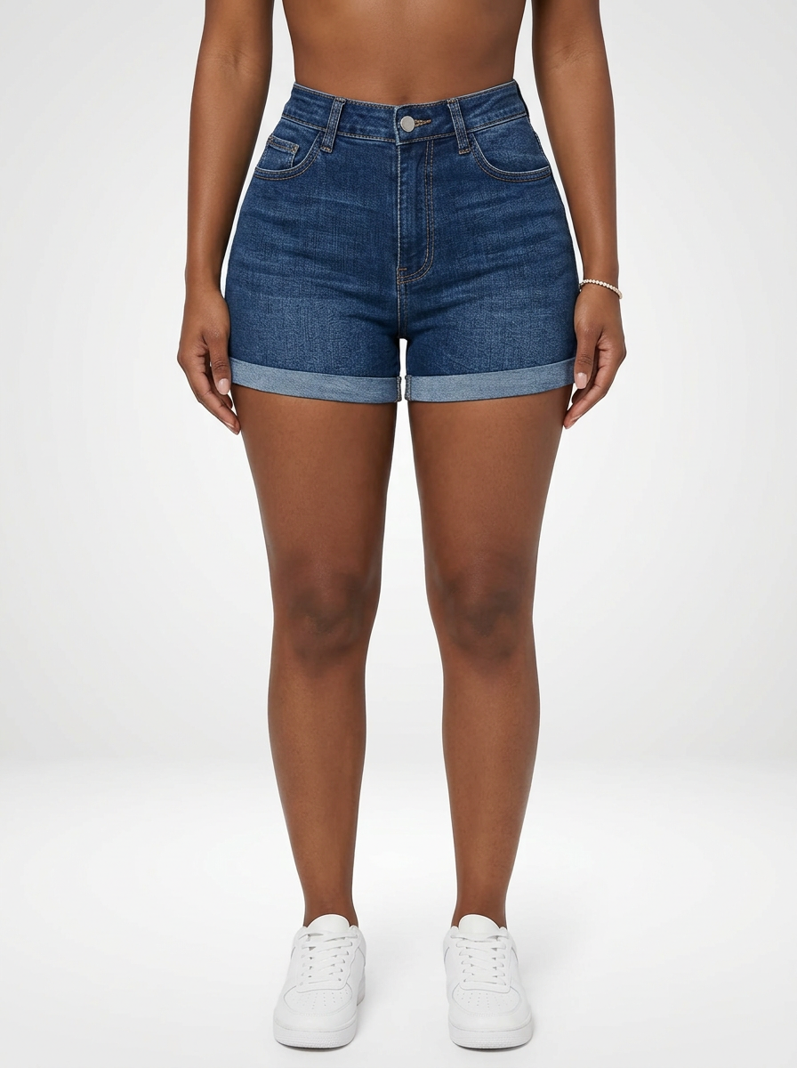Women’s Slim Fit Denim Jeans Shorts High Stretch Fabric