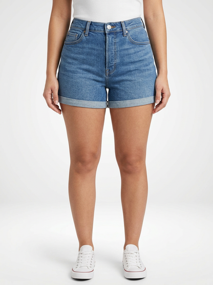 Women’s Slim Fit Denim Jeans Shorts High Stretch Fabric