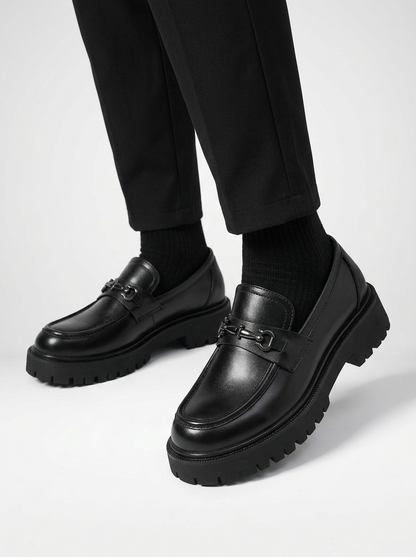 Men’s Platform Buckle Slip On Loafers