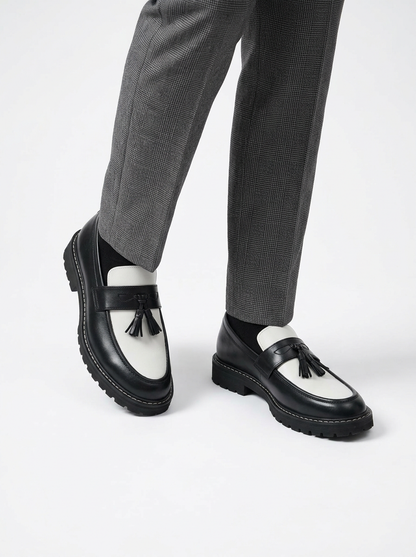 Men's Fringe Detail Thick Sole Oxford Shoes