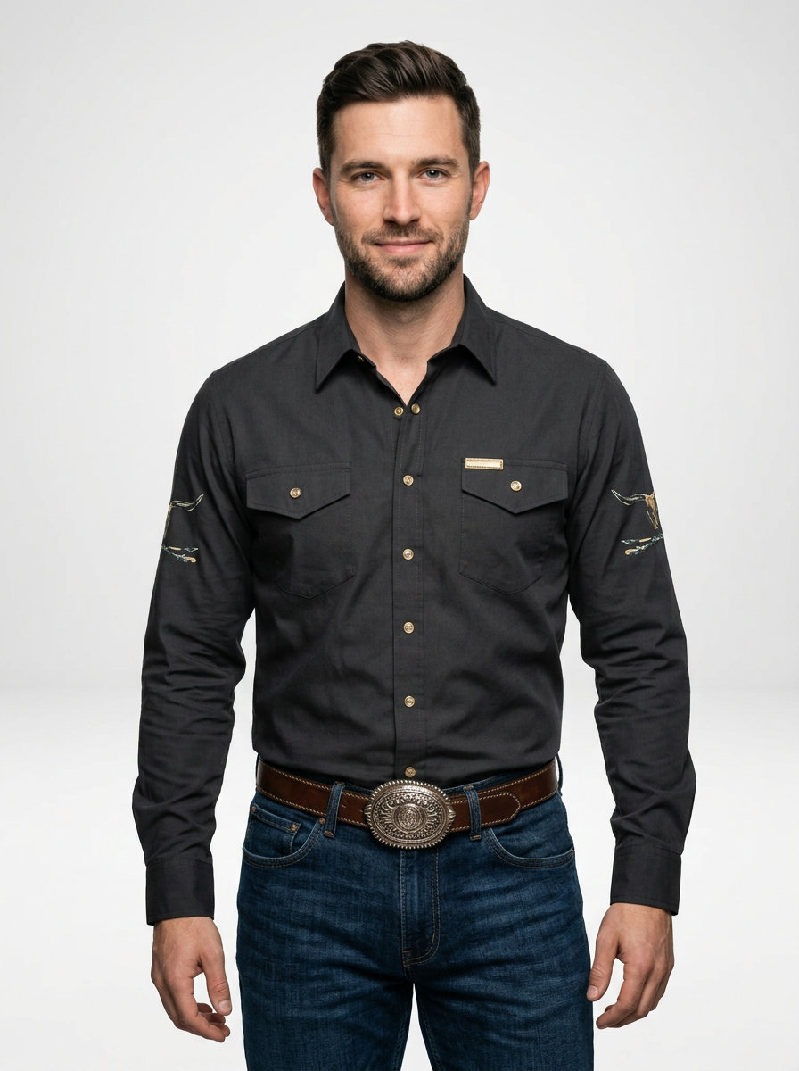 Men’s Western Inspired Long Sleeve Cowboy Shirt