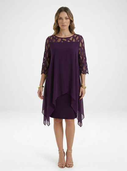 Chiffon Overlay Midi Dress