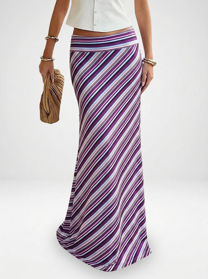 Striped Knit Maxi Skirt