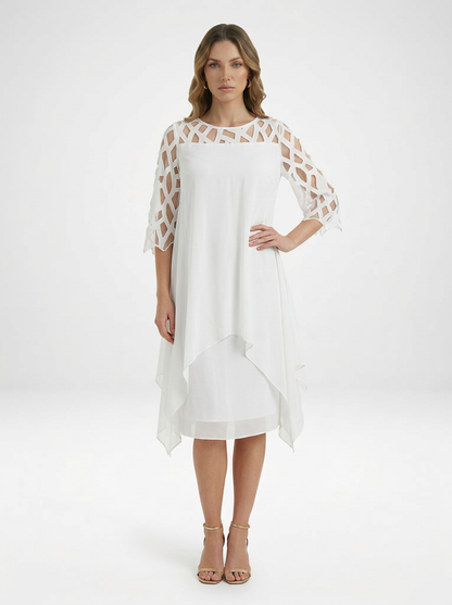 Chiffon Overlay Midi Dress