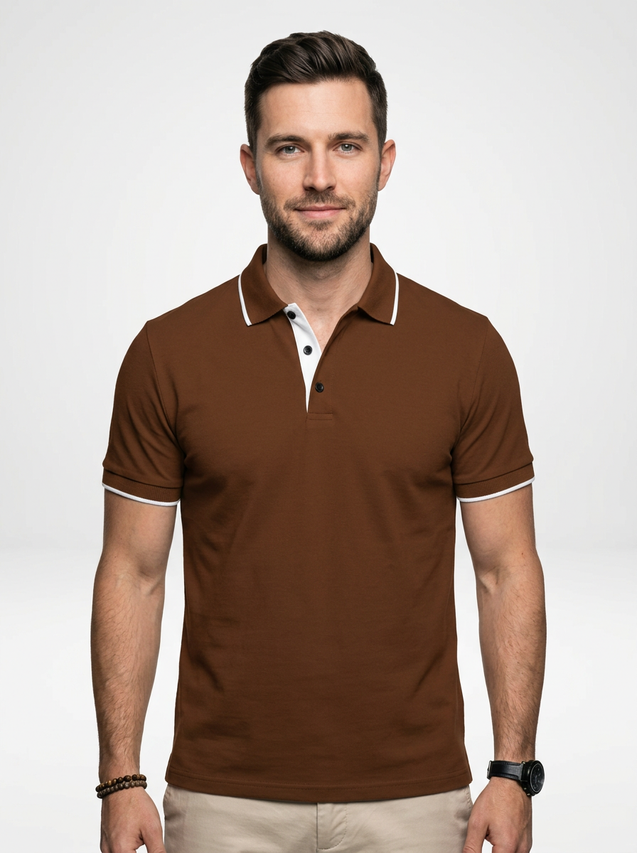 Elegant Contemporary Men’s Short-Sleeve Business Polo Shirt