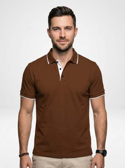 Elegant Contemporary Men’s Short-Sleeve Business Polo Shirt