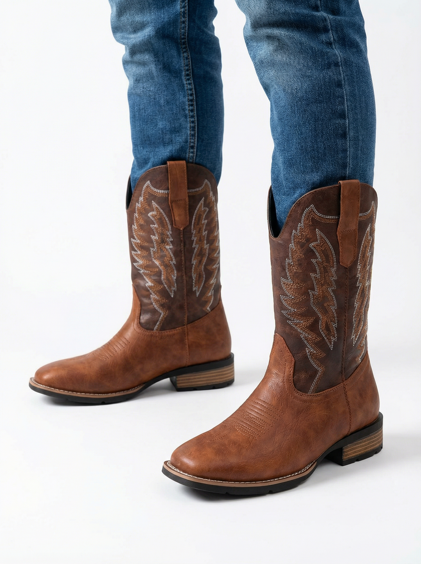 Men’s Western Embroidered Mid Calf Cowboy Boots