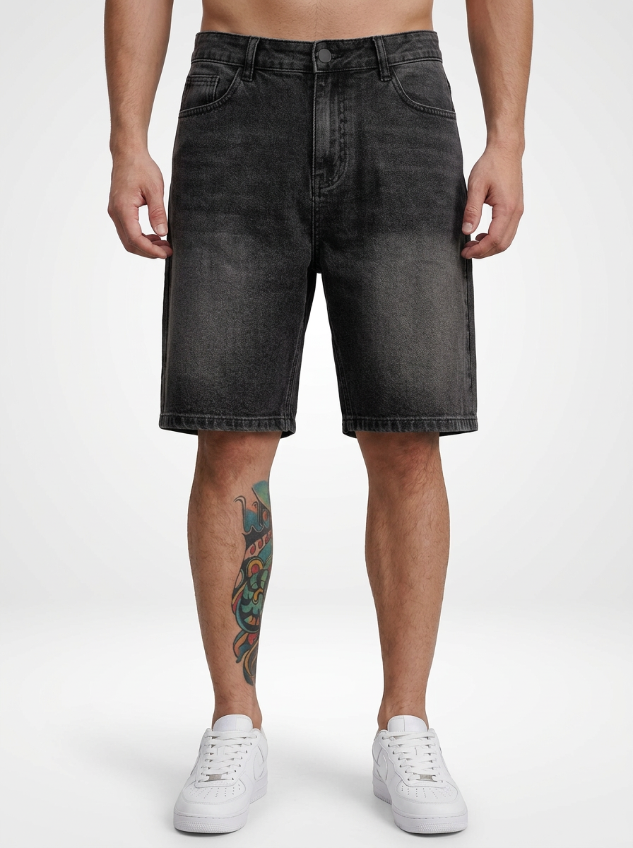 Stretch Denim Jeans Shorts for Men Regular Fit