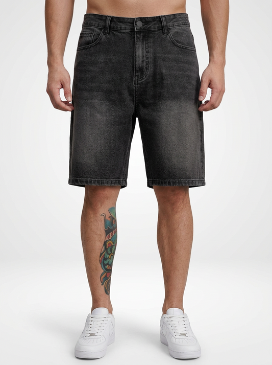Stretch Denim Jeans Shorts for Men Regular Fit
