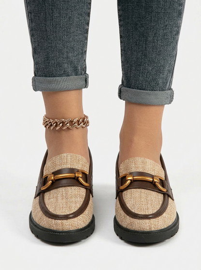 Women's Metal Accent Round Toe Loafers