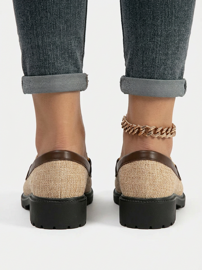 Women's Metal Accent Round Toe Loafers