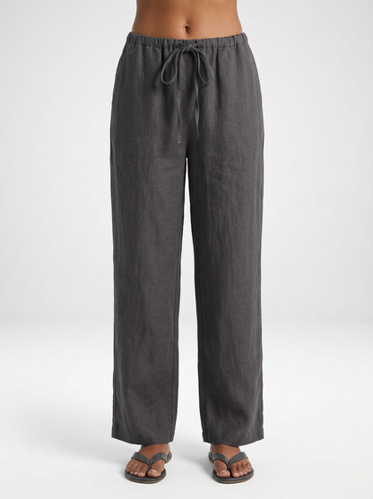Women's Linen Front Tie Beach Trousers