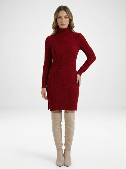 Women's A-Line Knit Sweater Mini Dress