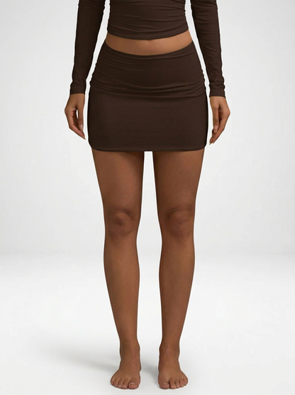 Pleated Bodycon Mini Skirt