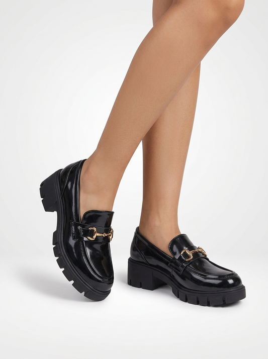 Women's Chunky Platform Round Toe Loafers