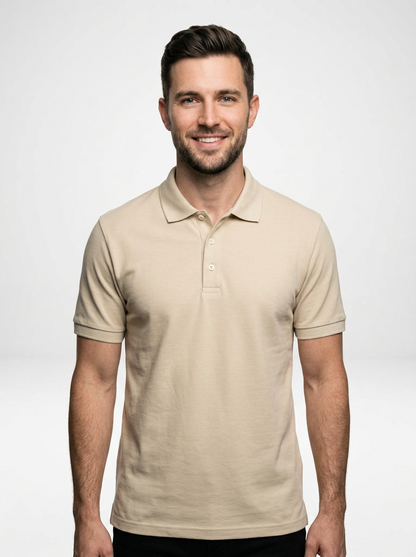 Cotton Blend Polo Shirt for Men with Athletic Fit