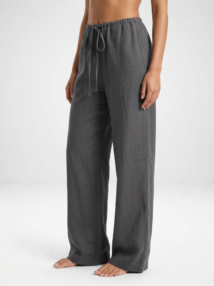 Women's Linen Front Tie Beach Trousers