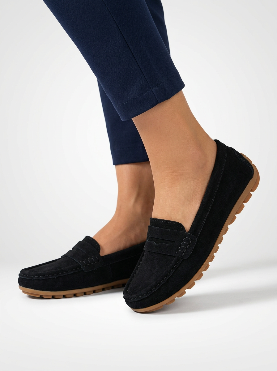 Women's Suede Knit Slip-On Flats