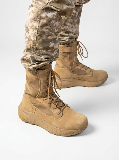 Men’s Tactical Work Boots Side Zipper Lace Up