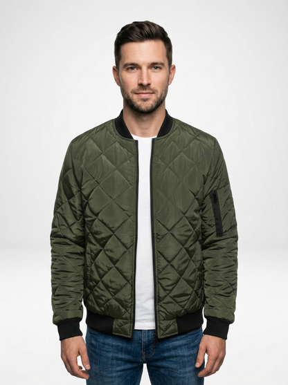 Men’s Lightweight Quilted Zip Bomber Jacket