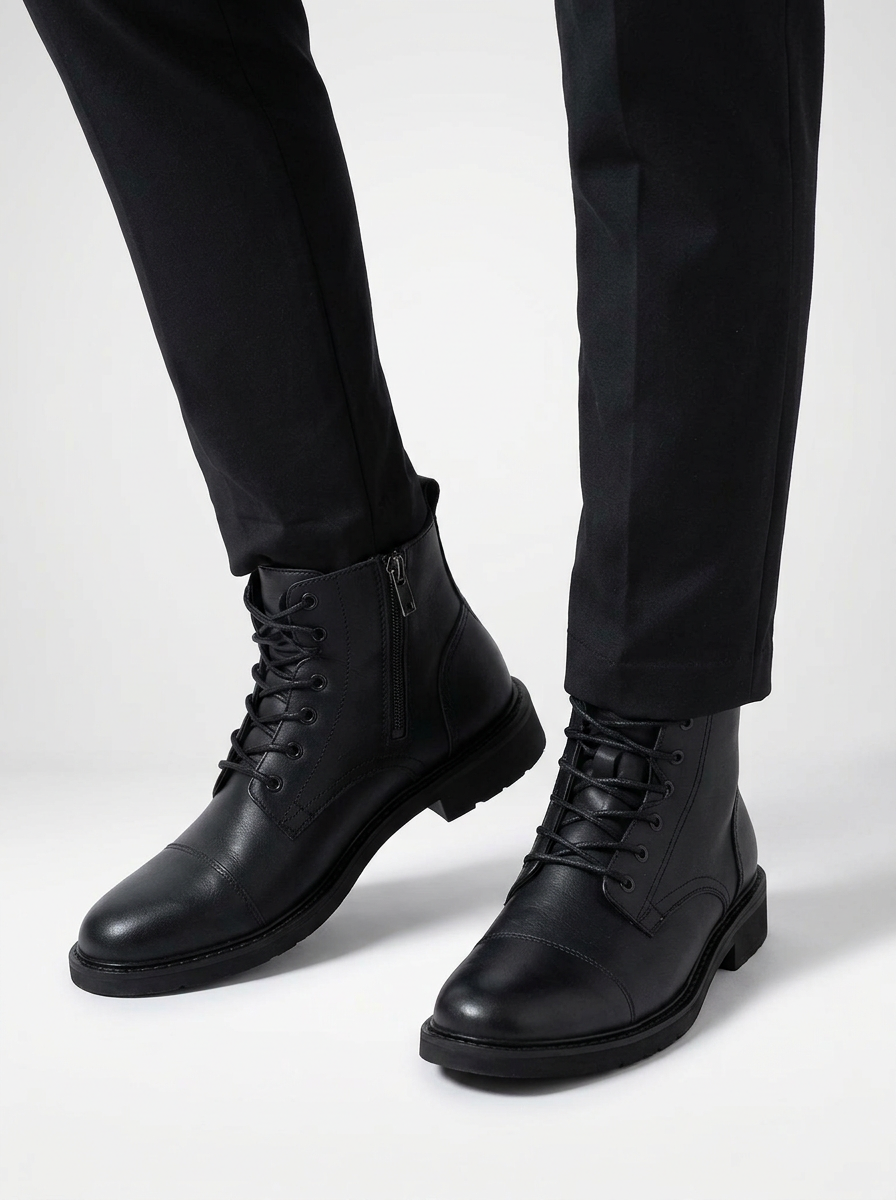 Men’s Chukka Boots Side Zipper Lace Up