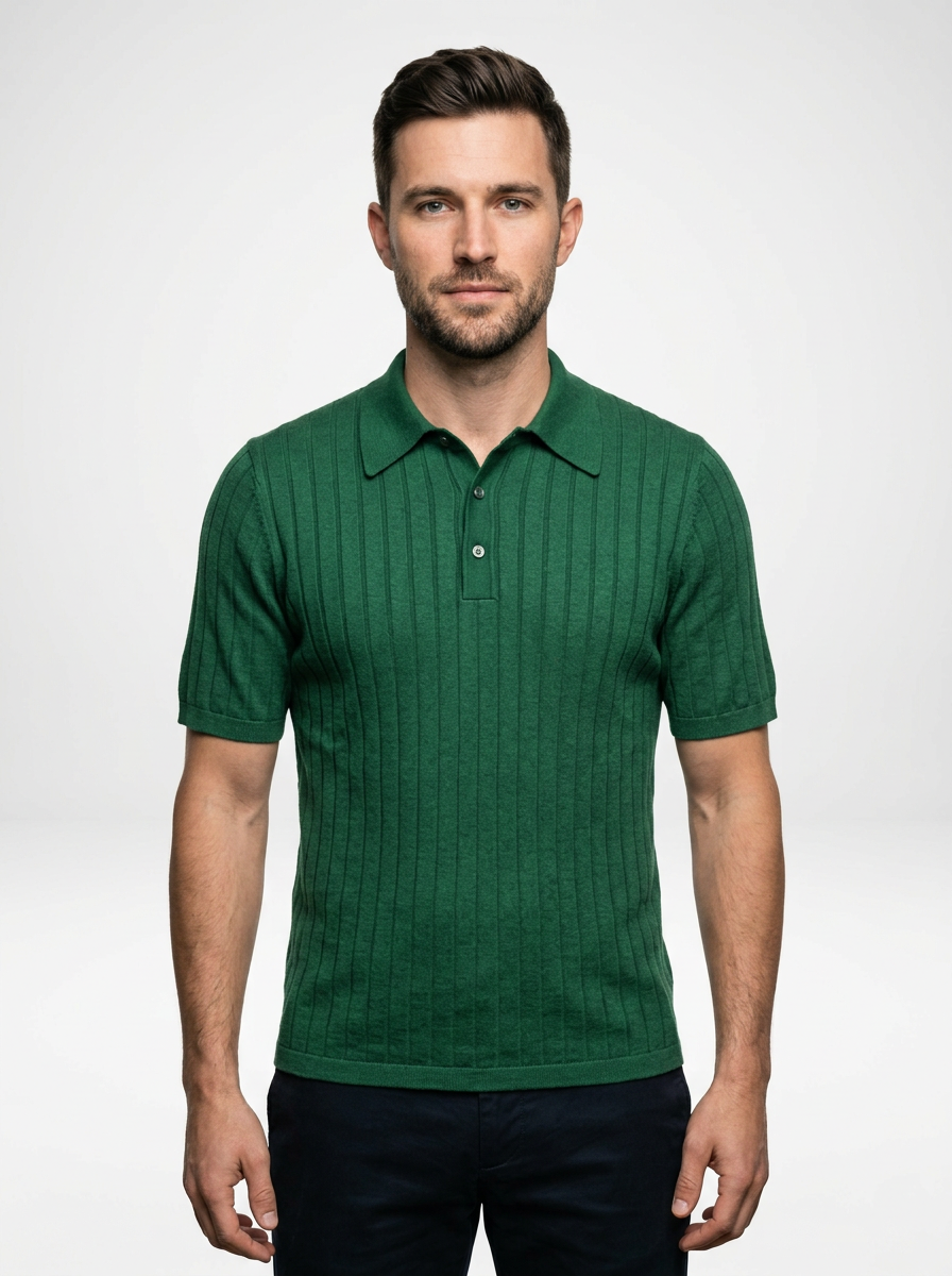 Men’s Ribbed Cotton Polo Tee